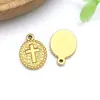 Colgante de Cruz Retro Simple de Acero Inoxidable Dorado Transfronterizo Accesorios de Joyería Colgante para Pulsera Collar DIY