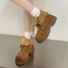 Botas Martin de Suela Gruesa de Temperamento de Dos Usos para Mujer 2026 Nuevo Otoño Versátiles Botas Amarillas Grandes Estilo Británico Plegables para Subir la Altura Botines Cortos