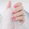 Unhas Postiças Quadradas Redondas de Cabeça Curta com Face Brilhante Armadura para Crianças Pequenas Europeia e Americana Cor Sólida Unha para Usar Patch de Unha Postiça Finalizado