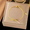 Tobillera de Acero de Titanio con Perlas Doradas Simple de Venta Caliente Transfronteriza Sin Decoloración para Mujer, Tobillera de Verano de Lujo Ligero con Sentido de Alta Gama, Sonrisa, Diamante Individual para Mujer