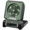 Luz de Camping para Exteriores, Luz de Ventilador de Iluminación Portátil Multifuncional con Carga Solar USB, Luz de Atmósfera para Tienda de Campaña de Larga Duración