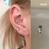 Colección de Pendientes de Hueso del Oído Morado de Ensueño Pendientes de Zirconia Pendientes Planos Espirales de Titanio Médico para el Hélice Pendientes de Hueso del Oído Morados
