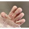 Uñas Portátiles Populares de Xiaohongshu, Uñas Manicura Ojo de Gato con Pedrería de Alta Gama, Uñas Portátiles de Lujo Puro Deseo Largas y Accesibles