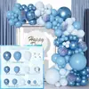 Traje de balão da série azul transfronteiriça retrô azul tema de festa de aniversário layout de cena arco decoração balão