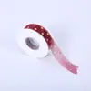 Festival de Mediados de Otoño Cinta de Tul con Puntos Bordes Dorados Flores Lazos DIY Pastel Empaque de Regalo Florista Cinta Estampada en Oro