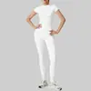 Conjunto de Ropa de Yoga de Secado Rápido Europeo y Americano Transfronterizo, Conjunto de Pilates, Conjunto de Verano Lulu, Conjunto de Leggings para Mujer