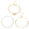 Pulsera Transfronteriza Nueva Apilada de Amor para Mujer Personalidad Temperamento Pulsera Redonda con Cuentas Pulsera de Estilo Europeo y Americano Juego de 3 piezas