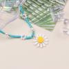 Moda europea y americana estilo vacacional color flor tobillera pequeña fresca costura margarita retro simple joyería para el pie mujer