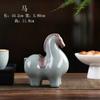 Adornos creativos de dragón del zodiaco de cerámica con arena morada para mascotas, mesa de té decorativa para mesa de té