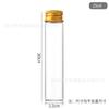Garrafa de vidro transparente com tampa de alumínio dourado com tampa de alumínio de 22 mm de diâmetro garrafa de vidro transparente