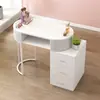 Mesa Blanca Estilo Crema para Uñas para Uso en Casa, Lujo Ligero, Moderna, Mesa Multifuncional para Salón de Uñas, Set Completo para una Persona, Diseño Sencillo
