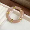 Pulsera de Acrílico con Halo y Costura Redonda Moda Retro Europea y Americana Pulsera Versátil para el Día a Día Joyería de Nicho de Alta Gama