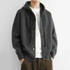 Atmósfera de Otoño e Invierno Estilo Perezoso Suéter con Capucha para Hombre ns Americano Holgado Retro Cárdigan Ropa Exterior Estilo Japonés Ropa Exterior 12