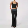 Conjunto de fitness europeu e americano transfronteiriço com colete esportivo e calça comprida, conjunto de yoga 2570 com sensação de segunda pele, cintura alta, controle de barriga e levantamento de glúteos