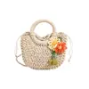 Bolsa de Palha Simples Moda Feminina 2024 Nova Bolsa de Ombro Crossbody Bag Bolsa de Praia Bolsa de Mão Tecida