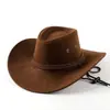 Chapéu de Sol de Cowboy Jazz Britânico Periférico Retrô Cowboy Americano Natureza Selvagem Ocidental Chapéu de Aba Larga Proteção Solar