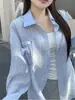Nueva Camisa Blanca de Protección Solar Luna Blanca, Camisa de Lino, Ropa para Mujeres para el Trabajo, Estilo Holgado y Relajado Protección Solar