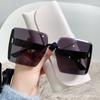 Gafas de Sol de Moda Cuadradas sin Montura de Marco Grande con Protección UV, Parasol, Estilo Trendy Europeo y Americano, Gafas de Sol de Lujo Ligero para Mujer, Degradado