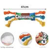 Juguete masticable para perros Rainbow Twist Candy con chirriador para rechinar los dientes, juego interactivo, resistente a las mordeduras, suministros para mascotas