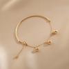 Pulseira Mingyue clang feminina três feijões dourados bola dourada senso de design pulseira nicho ins presente de Ano Novo aniversário para namorada