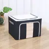 Caja de almacenamiento de ropa plegable, organizador de ropa de tela, caja de almacenamiento de gran capacidad para armario, apilable, debajo de la cama, con tapa