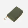 Portatarjetas multifuncional de cuero genuino transfronterizo en stock al por mayor, tarjetero con cremallera tipo acordeón de piel de vaca de capa superior, portatarjetas anti-magnético RFID