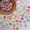 Flor de Cinco Pétalos con Borde Dorado de Acrílico de 18 mm Flor Hecha a Mano DIY Pasador de Flor para el Cabello Materiales para Colgante Pulsera Estilo Vintage