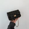 Bolsa de nicho elegante estilo Chanel, bolsa de lã estilo outono e inverno 2023, nova bolsa de ombro mensageiro