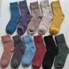 Meias de outono e inverno grossas de terry completo de cano médio para homens e mulheres, cintura média, meias casuais para meia-idade, estoque, cores mistas, meias de toalha