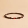 Pulseira de Sândalo Dourado para Mulheres, Pulseira Simples para Casal, Estilo Étnico com Contas Coloridas, Rosário de Círculo Único