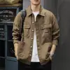 Jaqueta Jeans Vintage Masculina 2026 Novo Estilo Americano Pesada Casual Gola Reversível Jaqueta de Trabalho Camisa Casual para Caça