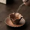 Conjunto de Xícara de Chá e Pires em Formato de Pétala de Cerâmica Rústica para Uso Doméstico, Feito de Argila de Pedra Antiga, Xícara Individual de Mestre, Xícara de Chá Pessoal