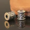 Accesorios de Plata de Ley Plata Pura 999 Tambor de Cuentas con Mantra de Seis Caracteres Retro 3D Plata Dura 520 Nudo Chino Accesorios DIY Cuentas Espaciadoras