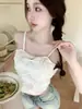 Nuevo Estilo Fresco de Verano Sexy Chica Caliente Ropa Exterior Chaleco de Tirantes con Lazo de Satén con Almohadilla en el Pecho para Mujeres