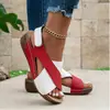 Sandalias Romanas Europeas y Americanas para Mujer 2024 Verano Nuevo Estilo Plataforma Suela Gruesa Falda Casual Punta Descubierta Combinación con Todo Playa Fresco