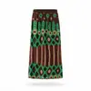 Falda midi de estampado étnico retro inspirada en Miyake para mujer, colección de otoño, falda larga de cintura alta texturizada, cubre las caderas y favorece todos los tipos de cuerpo