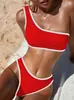 Bikini Sexy de Corte Dividido 2025 Tie-Dye Color Puro para la Costa Nuevo Bikini de Baño Europeo y Americano Estación Independiente Amazon