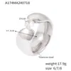 Estilo europeo y americano transfronterizo nuevo anillo liso de circonita con clip lateral ancho diseño de nicho retro acero de titanio chapado en oro de 18k joyería