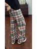 Pantalones de cuadros de arcoíris transfronterizos para hombre, nuevo estilo de verano, pantalones rectos holgados casuales retro, pantalones deportivos casuales estilo americano