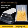 Saco de embalagem a vácuo para alimentos com boca plana e revestimento em alumínio Yin e Yang, translúcido, selado em três lados, para chá, disponível para impressão