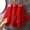 Toalla de Mano Roja de Año Nuevo del Año del Dragón Linda Toalla de Mano para Colgar Especial de Chenilla para Cocina Baño