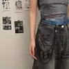 Corrente de calça cruzada punk de alta qualidade, pingente de cruz estilo americano cleanfit, acessório de corrente de calça de metal, subcultura