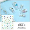 Novos Adesivos de Unha Jelly para Nail Art DIY Borboleta Branca Pequenos Adesivos Coração com Folha de Ouro em Relevo Adesivos para Unhas