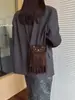 Bolso transfronterizo para mujer nicho retro americano borla bolsa para teléfono Heng Geng nuevo estilo bandolera diagonal bolsa cuadrada pequeña estilo Hong Kong