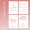 Tarjeta Minimalista de Feliz Cumpleaños Personalizada Linda Tarjeta de Florista Dibujada a Mano Tarjeta de Felicitación de Cumpleaños de Postre y Pastel Ins
