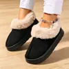 Botas de nieve con suelas gruesas, zapatos de algodón cálidos para mujer, calzado de exterior para otoño e invierno, pantuflas de algodón engrosadas y forradas de felpa, zapatos para el hogar de interior para parejas, transfronterizo