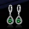 Aretes de moissanita simulación de transmisión en vivo para mujer estilo Ins amor plata de ley S925 circonita seis garras aretes de moissanita aretes