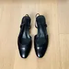 Sandalias Redondas Pequeñas de Moda Verano 2026 Estilo Francés para Mujer con Tacón Grueso, Boca Baja y Espalda Abierta
