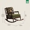 Mecedora de Madera Maciza, Sillón Sofá Estilo Antiguo, Silla para Descanso en Balcón de Casa, Silla Reclinable y para Dormir, Sillón Perezoso con Reposabrazos