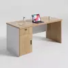 Mesa de escritório moderna e simples, conjunto de mesa e cadeira para uma pessoa para funcionários do escritório, mesa de gerente, pequena estação de trabalho para funcionários